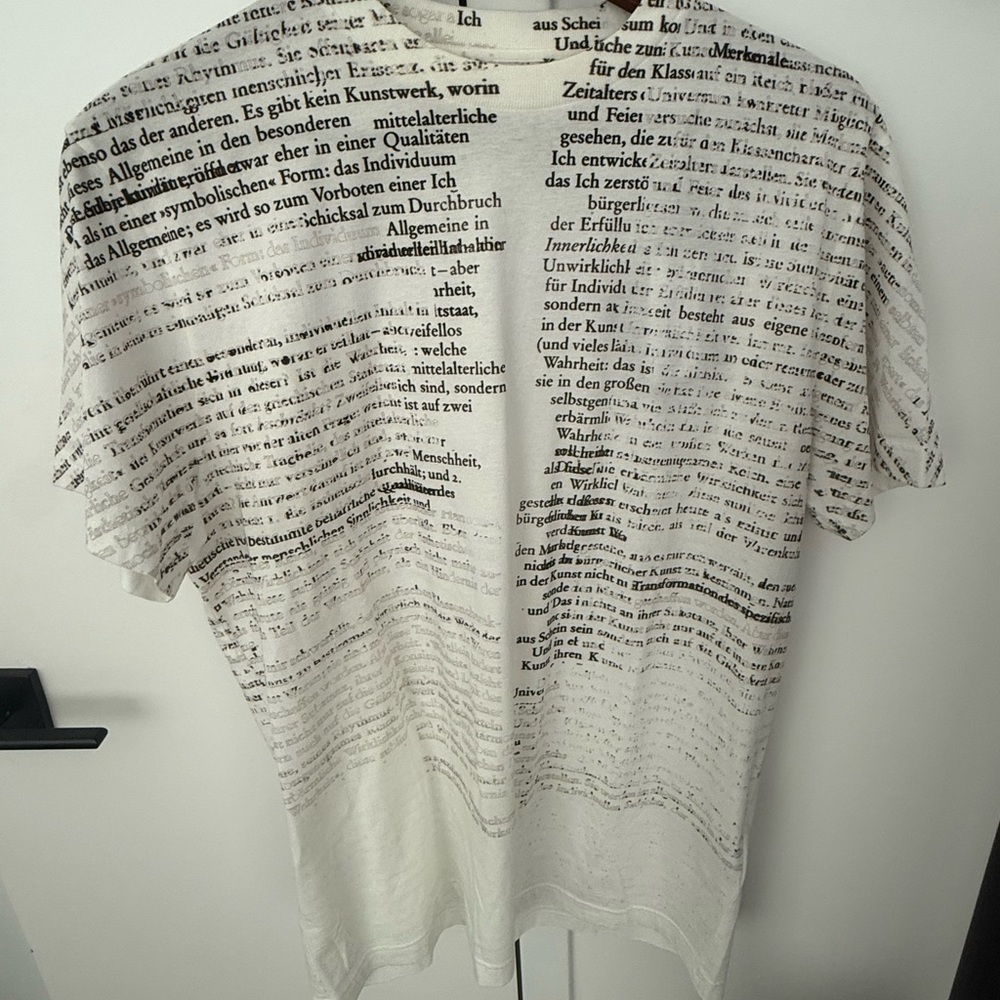 White T-Shirt with Black Text Print